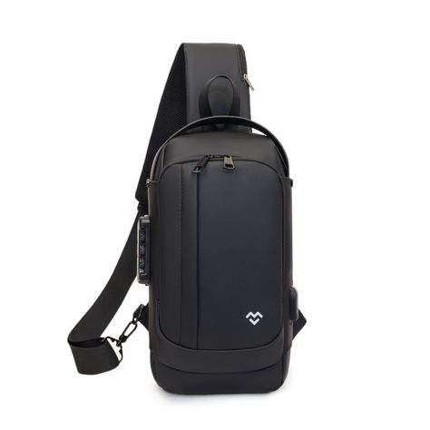 Bolso MOVAC Urban Trekker Mochila Bandolera De Pecho Antirrobo Hombre Puerto Carga USB-1