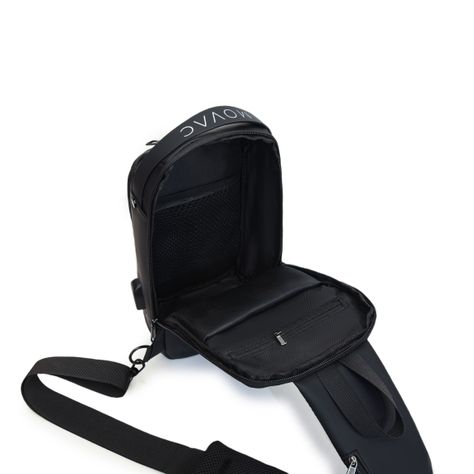 Bolso MOVAC Urban Trekker Mochila Bandolera De Pecho Antirrobo Hombre Puerto Carga USB-4