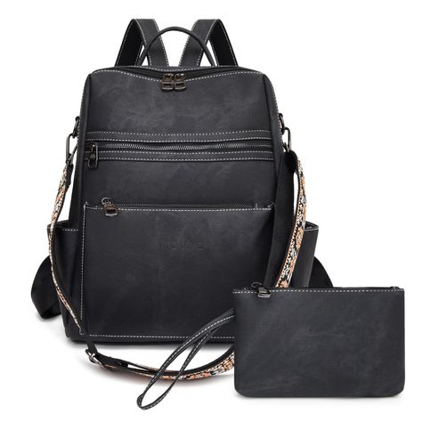 Mochila Cartera MOVAC DuoStyle Cuero Pu con practico Monedero Versátil-0