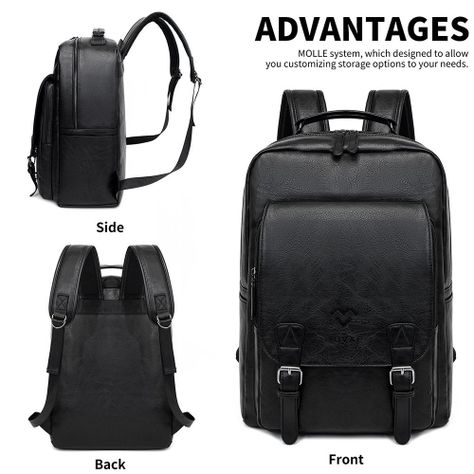 Mochila MOVAC Urban de Cuero Pu Ecologico Elegante Gran Capacidad-4