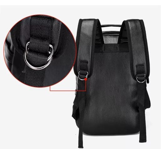 Mochila De Cuero Ecológico Impermeable De Gran Capacidad.-4