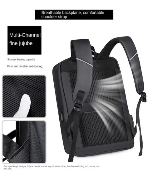 Mochila Maleta Viaje con Puerto USB Multifuncional Unisex Notebook-5