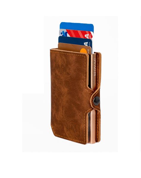 Billetera Tarjetero Cartera Cuero Ecológico Protección RFID.-0