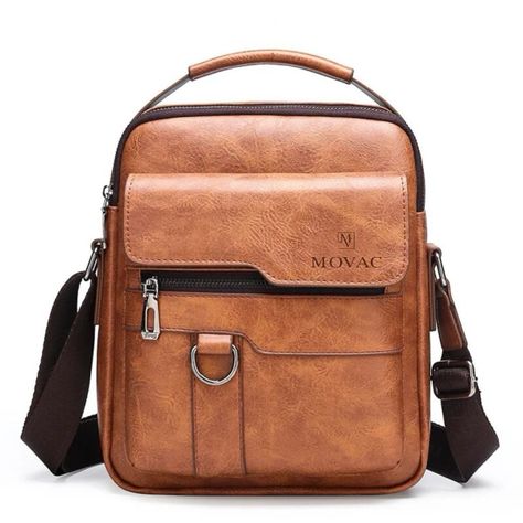 Bolso Bandolera Maletín De Hombro Cuero Ecológico De Hombre-0