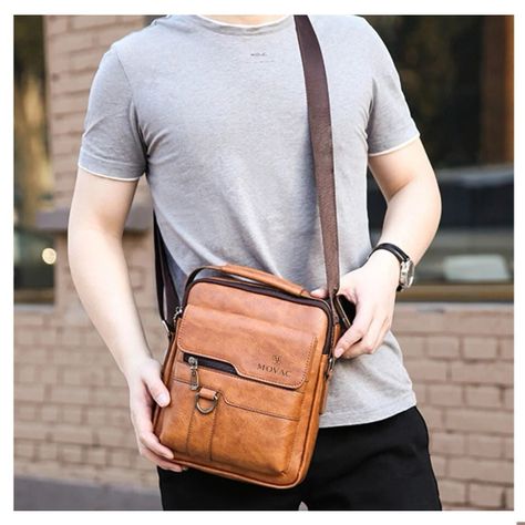 Bolso Bandolera Maletín De Hombro Cuero Ecológico De Hombre-1
