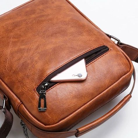 Bolso Bandolera Maletín De Hombro Cuero Ecológico De Hombre-3