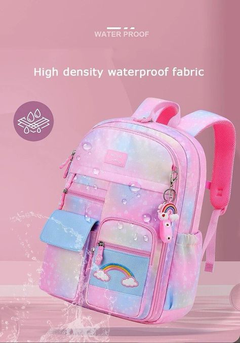 Mochila Escolar Unicornio Arcoíris Infantil Kawai Para Niña-4