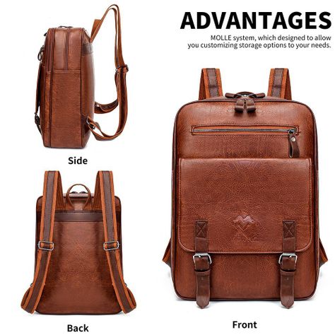 Mochila MOVAC De Cuero Pu Elegante Multifuncional Gran Capacidad-2