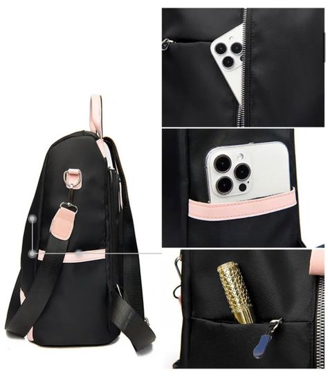 Mochila Antirrobo Impermeable Para Mujer Juvenil De Nailon-2