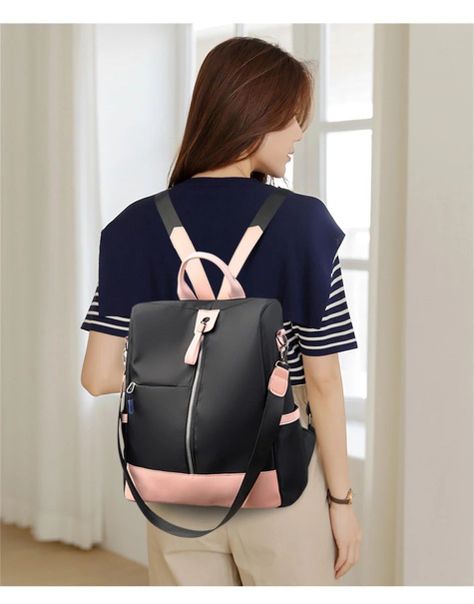 Mochila Antirrobo Impermeable Para Mujer Juvenil De Nailon-1