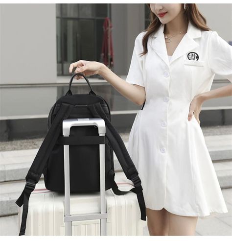 Mochila Impermeable Para Mujer Juvenil De Nailon-1