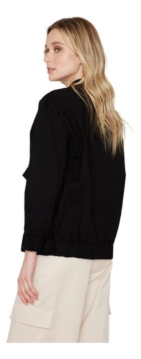 Chaqueta Bomber Manga Larga Negra Jacinta Tienda-2