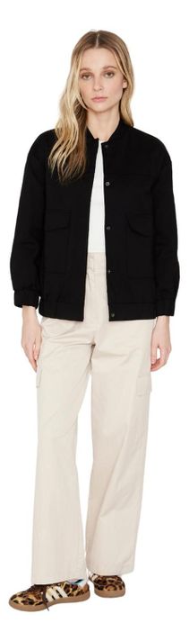 Chaqueta Bomber Manga Larga Negra Jacinta Tienda-3