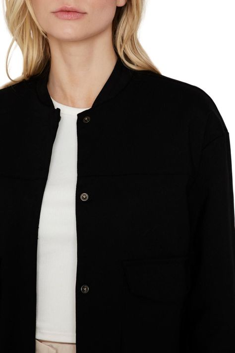 Chaqueta Bomber Manga Larga Negra Jacinta Tienda-4