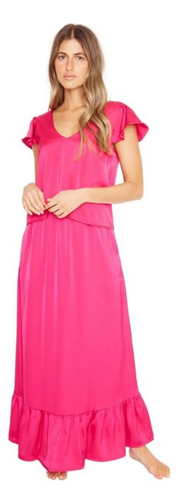 Falda Ana Satin Fucsia Jacinta Tienda-2