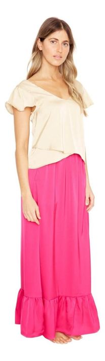 Falda Ana Satin Fucsia Jacinta Tienda-6