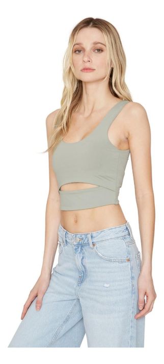Croptop Cut Out Verde Jacinta Tienda-1