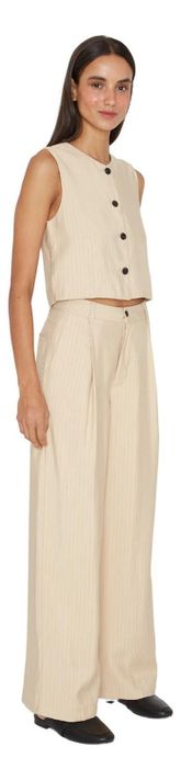 Pantalón Oxford Rayas Crudo Jacinta Tienda-0