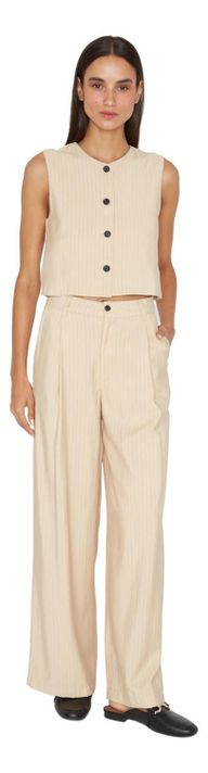 Pantalón Oxford Rayas Crudo Jacinta Tienda-1