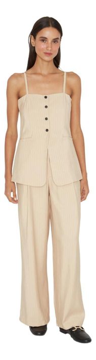 Pantalón Oxford Rayas Crudo Jacinta Tienda-3