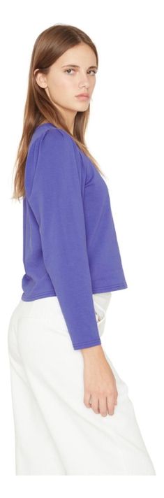 Polera Alicia Manga Larga Azul Jacinta Tienda-1