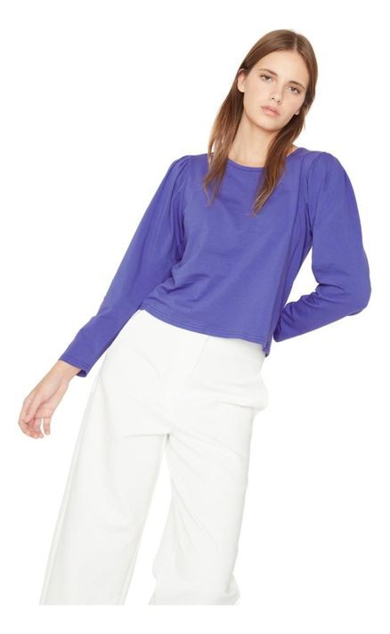 Polera Alicia Manga Larga Azul Jacinta Tienda-4