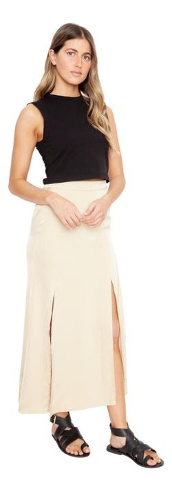 Falda Jane Satin Dorada Jacinta Tienda-0