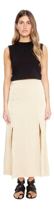 Falda Jane Satin Dorada Jacinta Tienda-1
