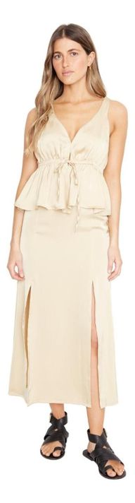 Falda Jane Satin Dorada Jacinta Tienda-3
