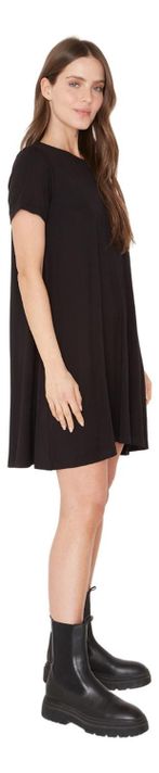 Vestido Bianca Manga Corta Ii Negro Jacinta Tienda-2