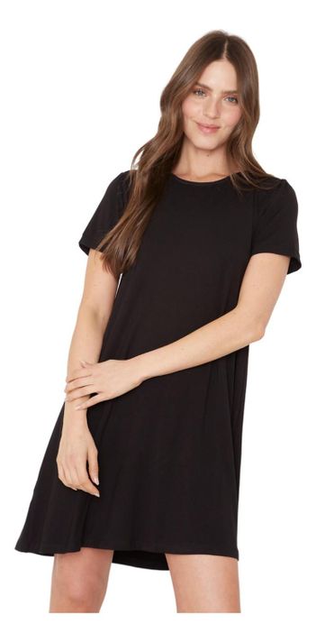 Vestido Bianca Manga Corta Ii Negro Jacinta Tienda-5