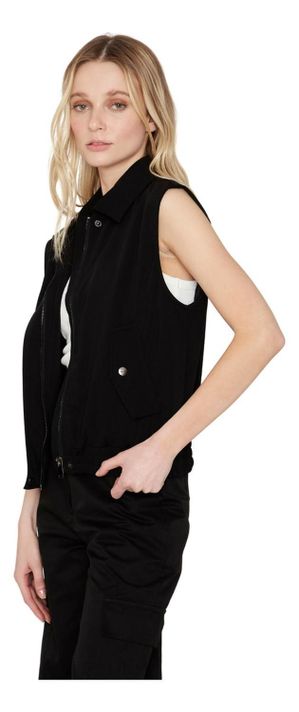 Chaqueta Bomber Sin Mangas Negra Jacinta Tienda-1