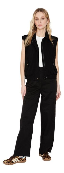 Chaqueta Bomber Sin Mangas Negra Jacinta Tienda-3