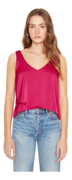 Polera Sara Sin Mangas Satin Fucsia Jacinta Tienda-1