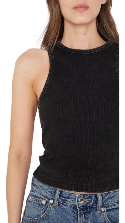 Rib Tank Top Negro Jacinta Tienda-4