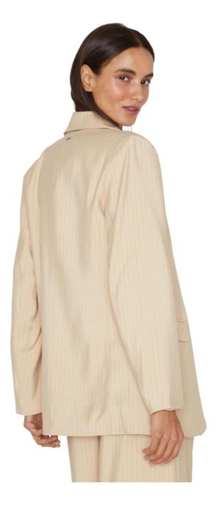 Blazer Oxford Rayas Crudo Jacinta Tienda-3