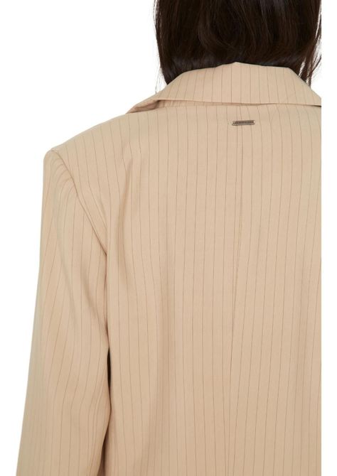 Blazer Oxford Rayas Crudo Jacinta Tienda-5