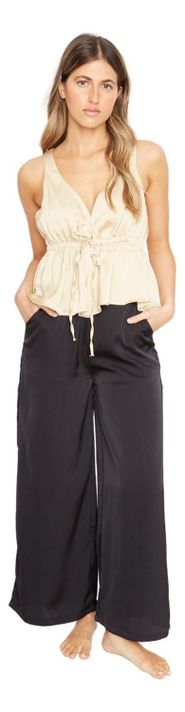 Pantalón Greta Largo Satin Negro Jacinta Tienda-4
