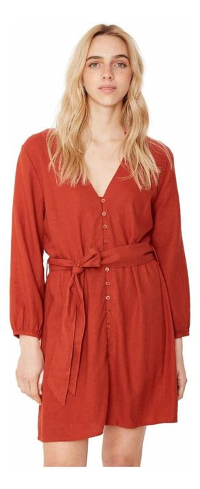 Vestido Amalia Terracota M marron-4