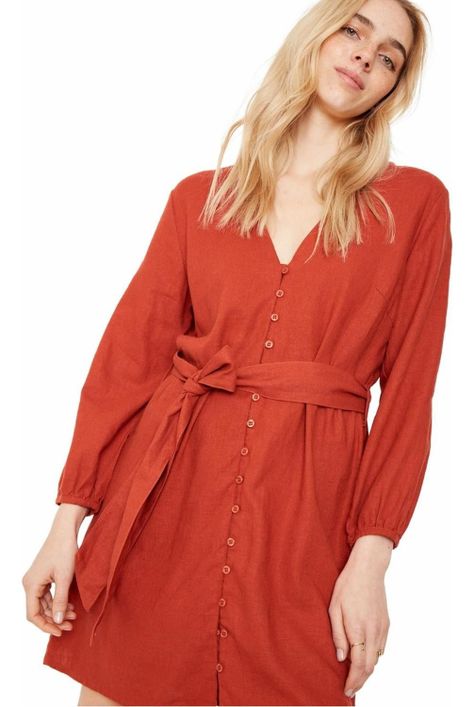 Vestido Amalia Terracota M marron-5
