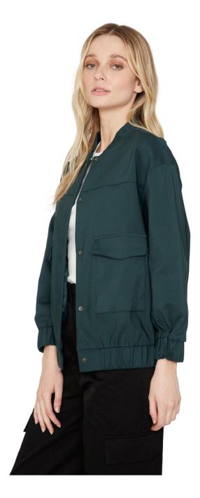 Chaqueta Bomber Manga Larga Verde Jacinta Tienda-1