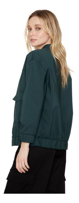 Chaqueta Bomber Manga Larga Verde Jacinta Tienda-2