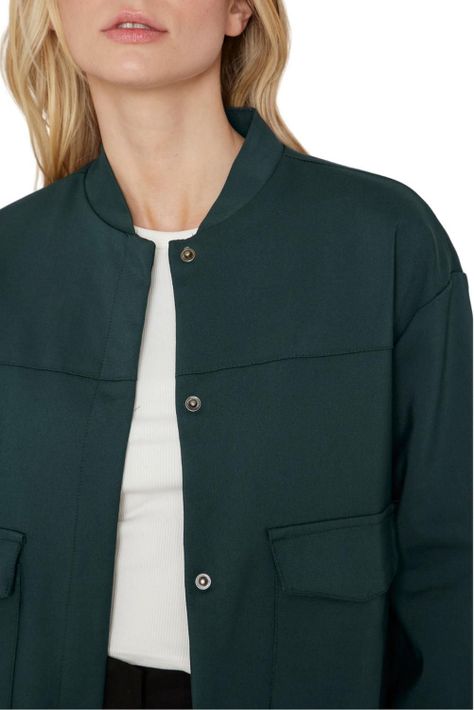 Chaqueta Bomber Manga Larga Verde Jacinta Tienda-4