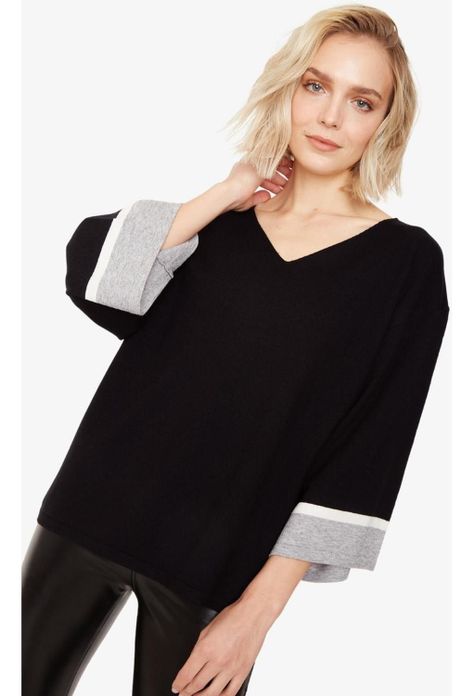 Chaleco Ana Color Block Negro-0