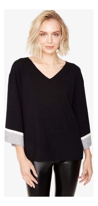 Chaleco Ana Color Block Negro-1