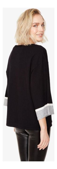 Chaleco Ana Color Block Negro-3