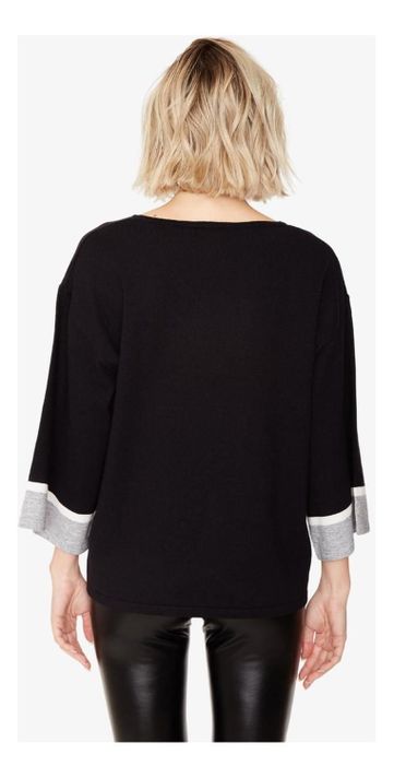 Chaleco Ana Color Block Negro-4
