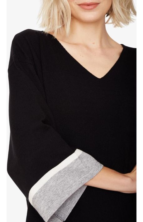 Chaleco Ana Color Block Negro-5