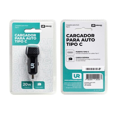 Cargador para auto Tipo C Urbano Labs-2