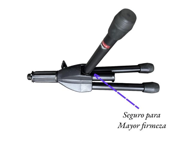 Soporte de Micrófono Perfil Bajo Negro-1